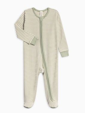 Colored organic Peyton Zipper Sleeper mint stripe / 0-3M